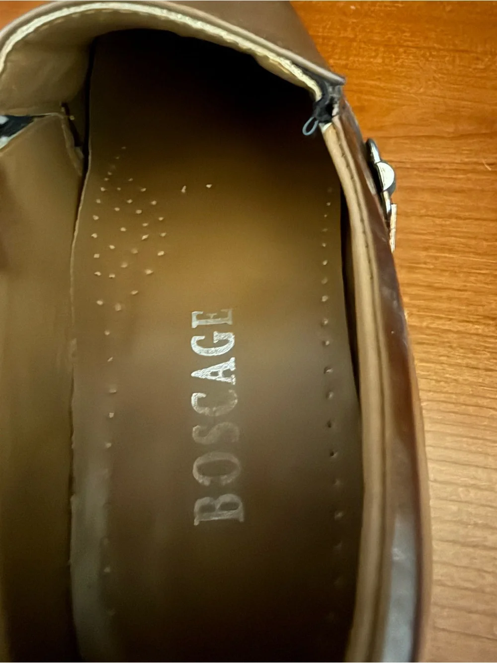 Boscage Men's Brown Leather Slip-On Dress Shoes size 42